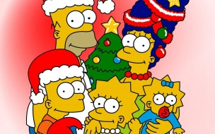 Fondo de pantalla de Fondos hd familia Simpson en Navidad
